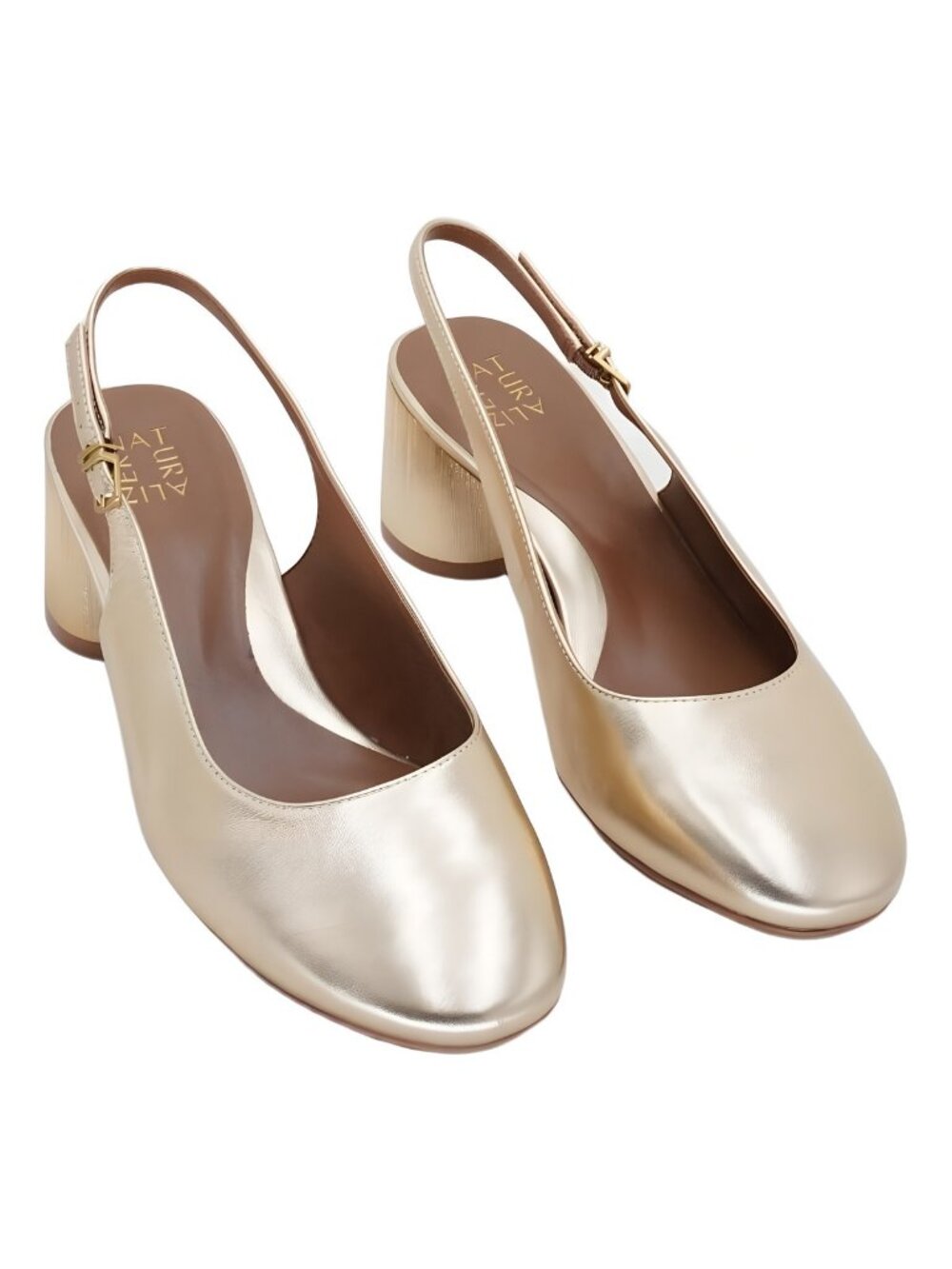 Naturalizer Lane Closed Round Toe Slingback Pumps Dark Gold Sz US 12M EU 43